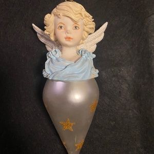 Vintage Santa’s best European style glass angel ornament